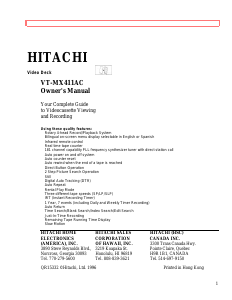Manual Hitachi VT-MX411AC Video recorder