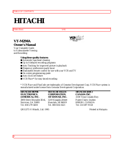 Manual Hitachi VT-M294A Video recorder