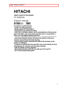 Manual Hitachi VT-DX815A Video recorder