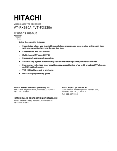 Manual Hitachi VT-FX630A Video recorder