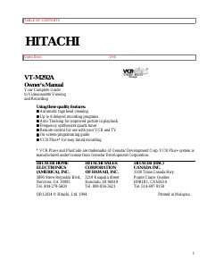 Handleiding Hitachi VT-M292A Videorecorder
