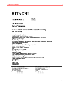 Manual Hitachi VT-MX4410A Video recorder