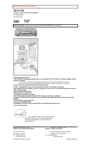 Manual Hitachi VT-FX6510A Video recorder