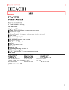 Manual Hitachi VT-MX231A Video recorder