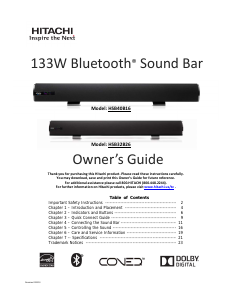 Manual Hitachi HSB32B26 Speaker