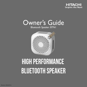 Handleiding Hitachi BTN1 Luidspreker