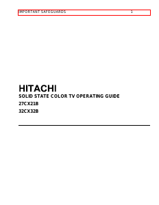 Handleiding Hitachi 32CX32B Televisie