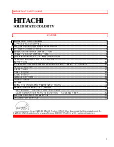 Manual Hitachi 27CX01B Television