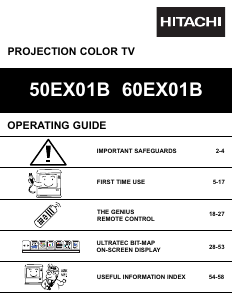 Manual Hitachi 60EX01B Television