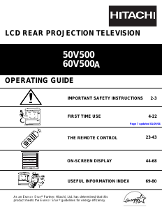 Manual Hitachi 50V500 Television