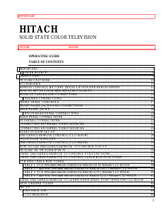 Handleiding Hitachi 31CX4B Televisie