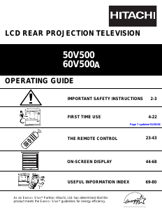 Manual Hitachi 60V500A Television