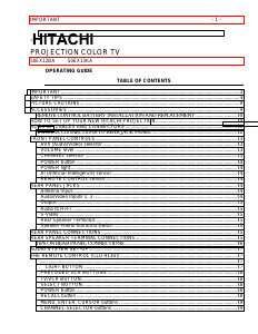 Manual Hitachi 50EX12BA Television