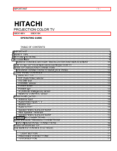 Manual Hitachi 50EX14BV Television