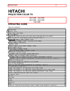 Manual Hitachi 50UX58B Television