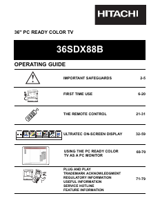 Manual Hitachi 36SDX88B Television