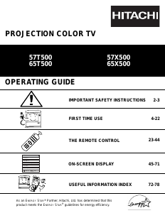Manual Hitachi 65S500 Television