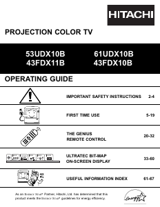 Handleiding Hitachi 43FDX11B Televisie