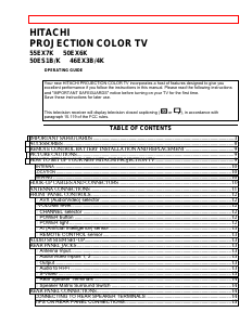 Manual Hitachi 55EX7K Television