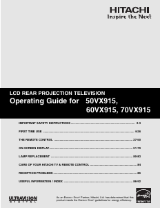Manual Hitachi 50VX915 Television