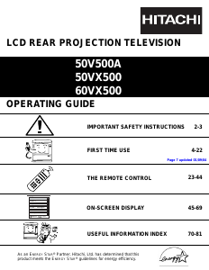 Manual Hitachi 60VX500 Television
