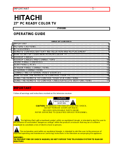 Manual Hitachi 27MM20B Television