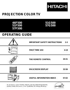 Manual Hitachi 51G500 Television