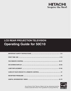 Handleiding Hitachi 50C10 Televisie