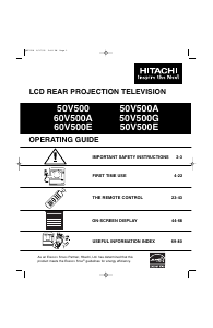 Manual Hitachi 50V500E Television