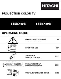 Manual Hitachi 61SBX59B Television