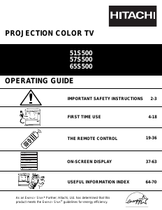 Manual Hitachi 57S500 Television