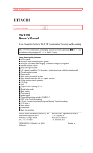 Manual Hitachi 19VR11B Television