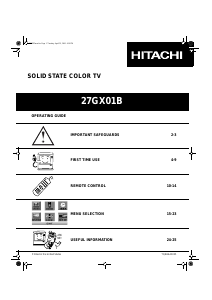 Handleiding Hitachi 27GX01B Televisie