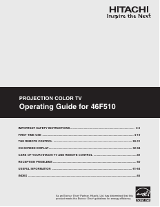 Manual Hitachi 46F510 Television