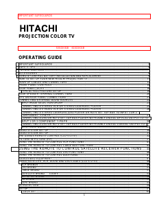 Manual Hitachi 61SDX01B Television