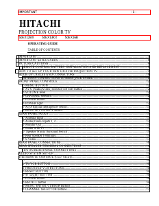 Manual Hitachi 50EX12BX Television