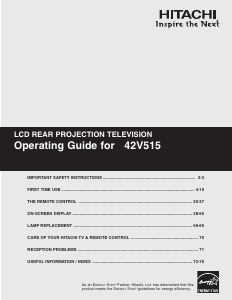 Manual Hitachi 42V515 Television