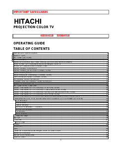 Manual Hitachi 61SBX01B Television