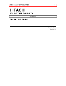 Manual Hitachi 20CX20B Television