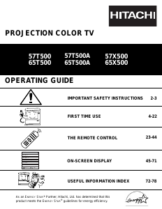 Manual Hitachi 65T500A Television