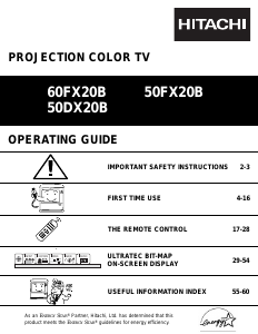 Manual Hitachi 60FX20B Television