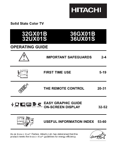 Manual Hitachi 32GX01B Television