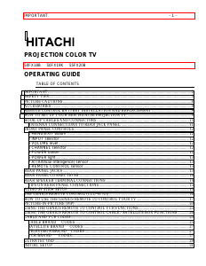 Manual Hitachi 50FX18B Television