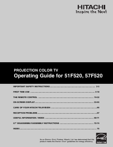 Manual Hitachi 57F520 Television