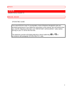 Manual Hitachi 20SA4B Television