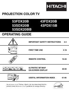 Manual Hitachi 43FDX20B Television