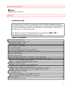 Manual Hitachi 27CX0B Television