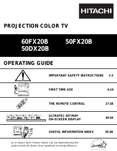 Manual Hitachi 50DX20B Television