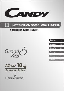 Manual Candy GVC 71013NB-S Máquina de secar roupa