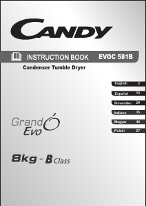 Manual de uso Candy EVOC 581BT-S Secadora